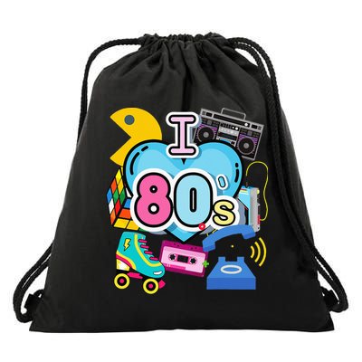 Nostalgic I Love The 80s Trip Down Memory Lane 80s Style Drawstring Bag