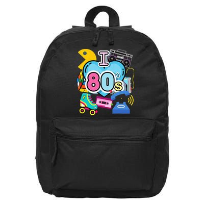 Nostalgic I Love The 80s Trip Down Memory Lane 80s Style 16 in Basic Backpack