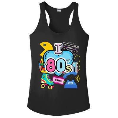 Nostalgic I Love The 80s Trip Down Memory Lane 80s Style Ladies PosiCharge Competitor Racerback Tank