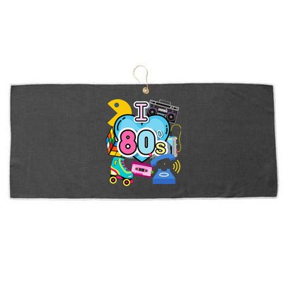 Nostalgic I Love The 80s Trip Down Memory Lane 80s Style Large Microfiber Waffle Golf Towel