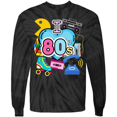 Nostalgic I Love The 80s Trip Down Memory Lane 80s Style Tie-Dye Long Sleeve Shirt