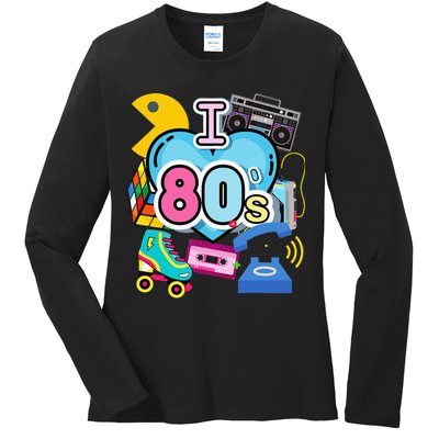 Nostalgic I Love The 80s Trip Down Memory Lane 80s Style Ladies Long Sleeve Shirt