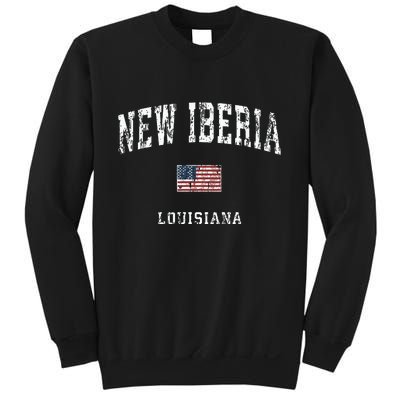 New Iberia Louisiana La Vintage American Flag Sports Design Sweatshirt