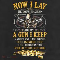 Now I Lay Me Down To Sleep Beside My Bed A Gun I Keep 7 Panel Mesh Trucker Snapback Hat