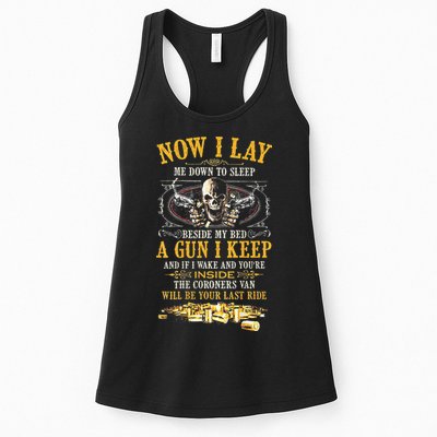 Now I Lay Me Down To Sleep Beside My Bed A Gun I Keep Womens Tank Top