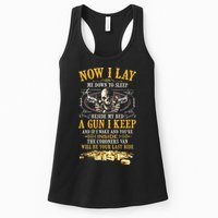 Now I Lay Me Down To Sleep Beside My Bed A Gun I Keep Womens Tank Top