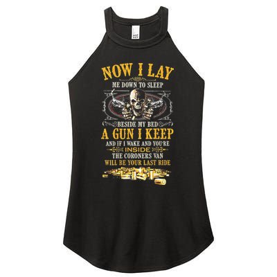Now I Lay Me Down To Sleep Beside My Bed A Gun I Keep Women's Perfect Tri Rocker Tank