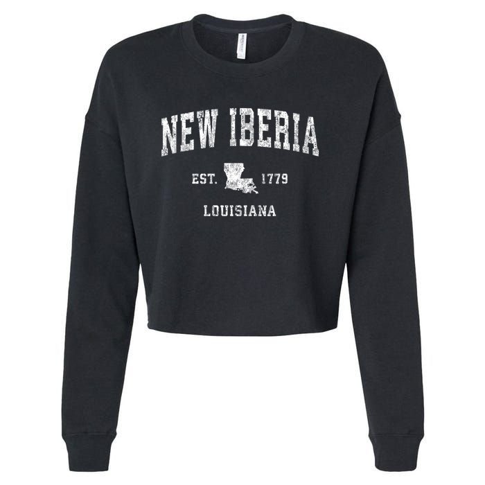 New Iberia Louisiana La Vintage Sports Cropped Pullover Crew