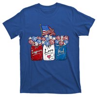 Nurse Inspire Love Heal American Flag Nurse Life 4th Of July Gift T-Shirt