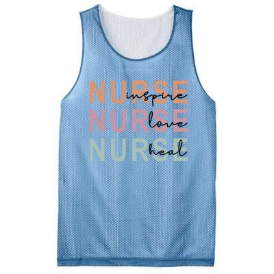 Nurse Inspire Love Heal Funny Nursing Great Gift Mesh Reversible Basketball Jersey Tank