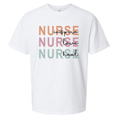 Nurse Inspire Love Heal Funny Nursing Great Gift Sueded Cloud Jersey T-Shirt