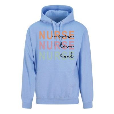 Nurse Inspire Love Heal Funny Nursing Great Gift Unisex Surf Hoodie