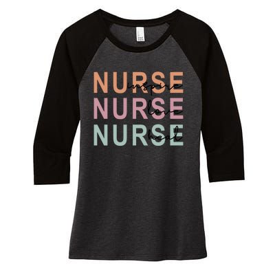 Nurse Inspire Love Heal Funny Nursing Great Gift Women's Tri-Blend 3/4-Sleeve Raglan Shirt