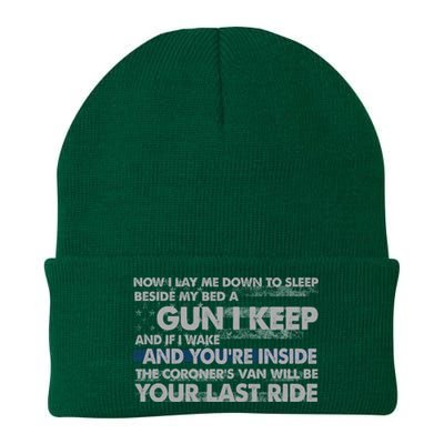 Now I Lay Me Down To Sleep Beside My Bed A Gun I Keep Knit Cap Winter Beanie