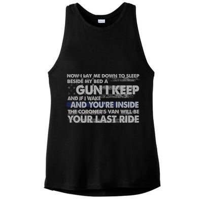 Now I Lay Me Down To Sleep Beside My Bed A Gun I Keep Ladies PosiCharge Tri-Blend Wicking Tank