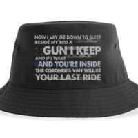 Now I Lay Me Down To Sleep Beside My Bed A Gun I Keep Sustainable Bucket Hat