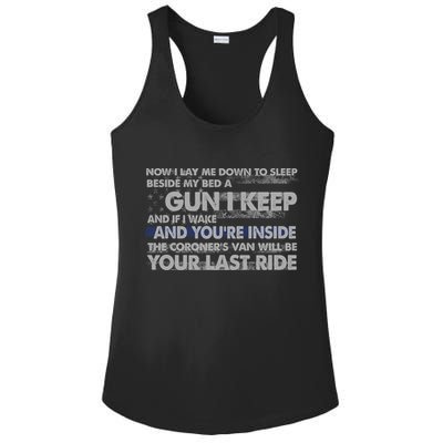 Now I Lay Me Down To Sleep Beside My Bed A Gun I Keep Ladies PosiCharge Competitor Racerback Tank