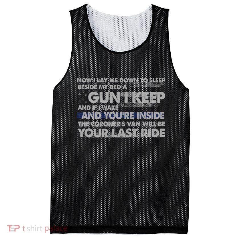 Now I Lay Me Down To Sleep Beside My Bed A Gun I Keep Mesh Reversible Basketball Jersey Tank