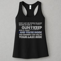 Now I Lay Me Down To Sleep Beside My Bed A Gun I Keep Womens Tank Top