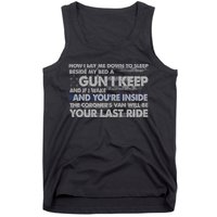 Now I Lay Me Down To Sleep Beside My Bed A Gun I Keep Tank Top