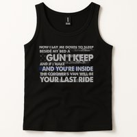Now I Lay Me Down To Sleep Beside My Bed A Gun I Keep Tank Top
