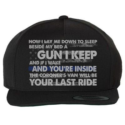 Now I Lay Me Down To Sleep Beside My Bed A Gun I Keep Wool Snapback Cap