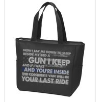 Now I Lay Me Down To Sleep Beside My Bed A Gun I Keep Zip Tote Bag