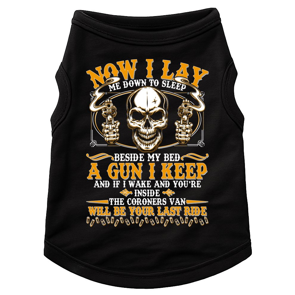 Now I Lay Me Down To Sleep Gun Skull Doggie Tank