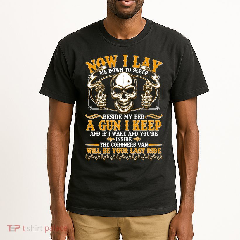 Now I Lay Me Down To Sleep Gun Skull Tall T-Shirt