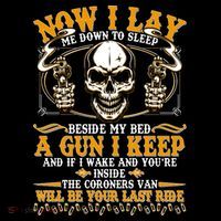 Now I Lay Me Down To Sleep Gun Skull Tall T-Shirt