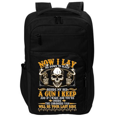 Now I Lay Me Down To Sleep Gun Skull Impact Tech Backpack