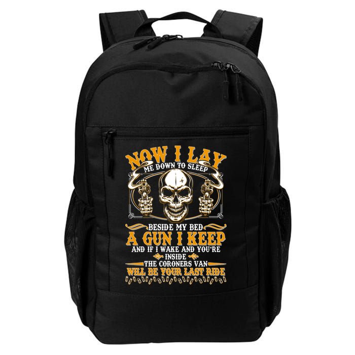 Now I Lay Me Down To Sleep Gun Skull Backpack
