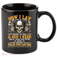 Now I Lay Me Down To Sleep Gun Skull 11oz C Handle Ceramic Mug