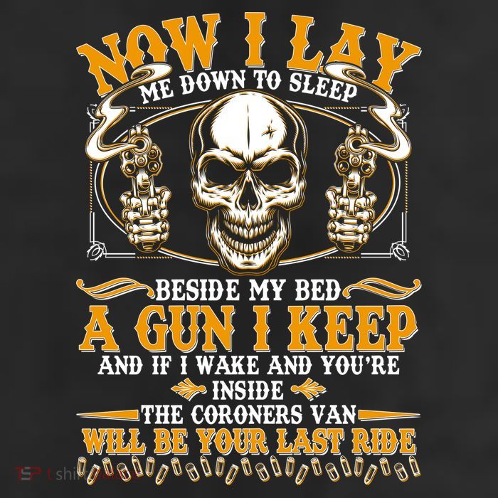 Now I Lay Me Down To Sleep Gun Skull 11oz C Handle Ceramic Mug