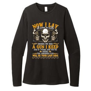 Now I Lay Me Down To Sleep Gun Skull Womens CVC Long Sleeve Shirt