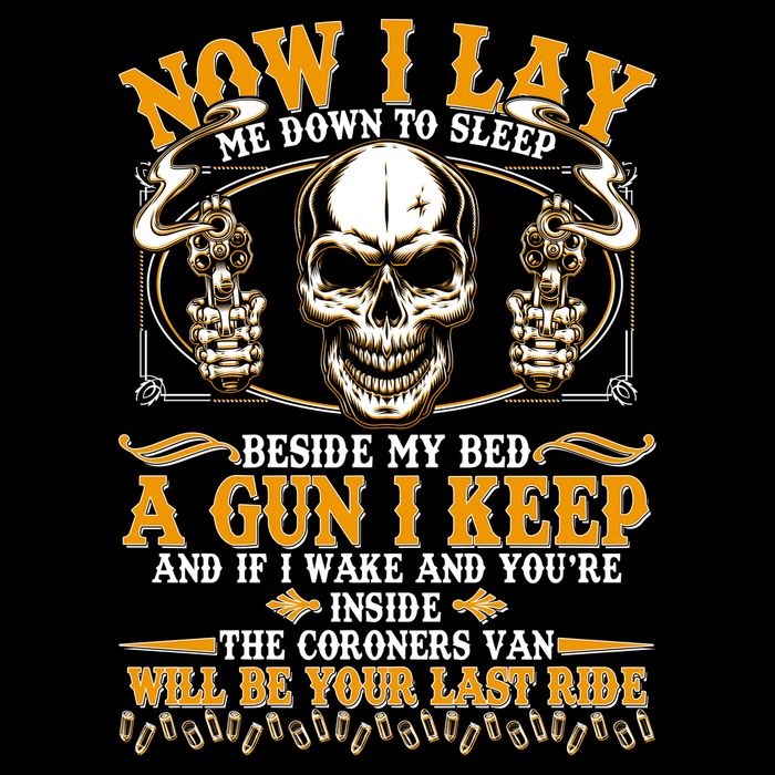 Now I Lay Me Down To Sleep Gun Skull 16 in Basic Backpack