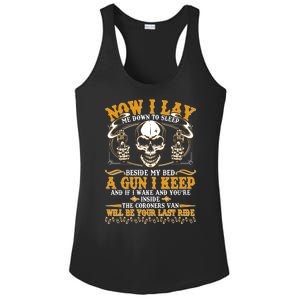 Now I Lay Me Down To Sleep Gun Skull Ladies PosiCharge Competitor Racerback Tank