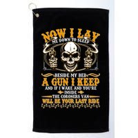 Now I Lay Me Down To Sleep Gun Skull Golf Towel