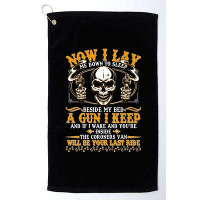 Now I Lay Me Down To Sleep Gun Skull Platinum Collection Golf Towel