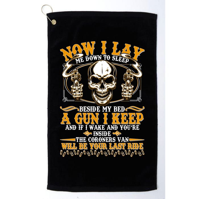 Now I Lay Me Down To Sleep Gun Skull Golf Towel