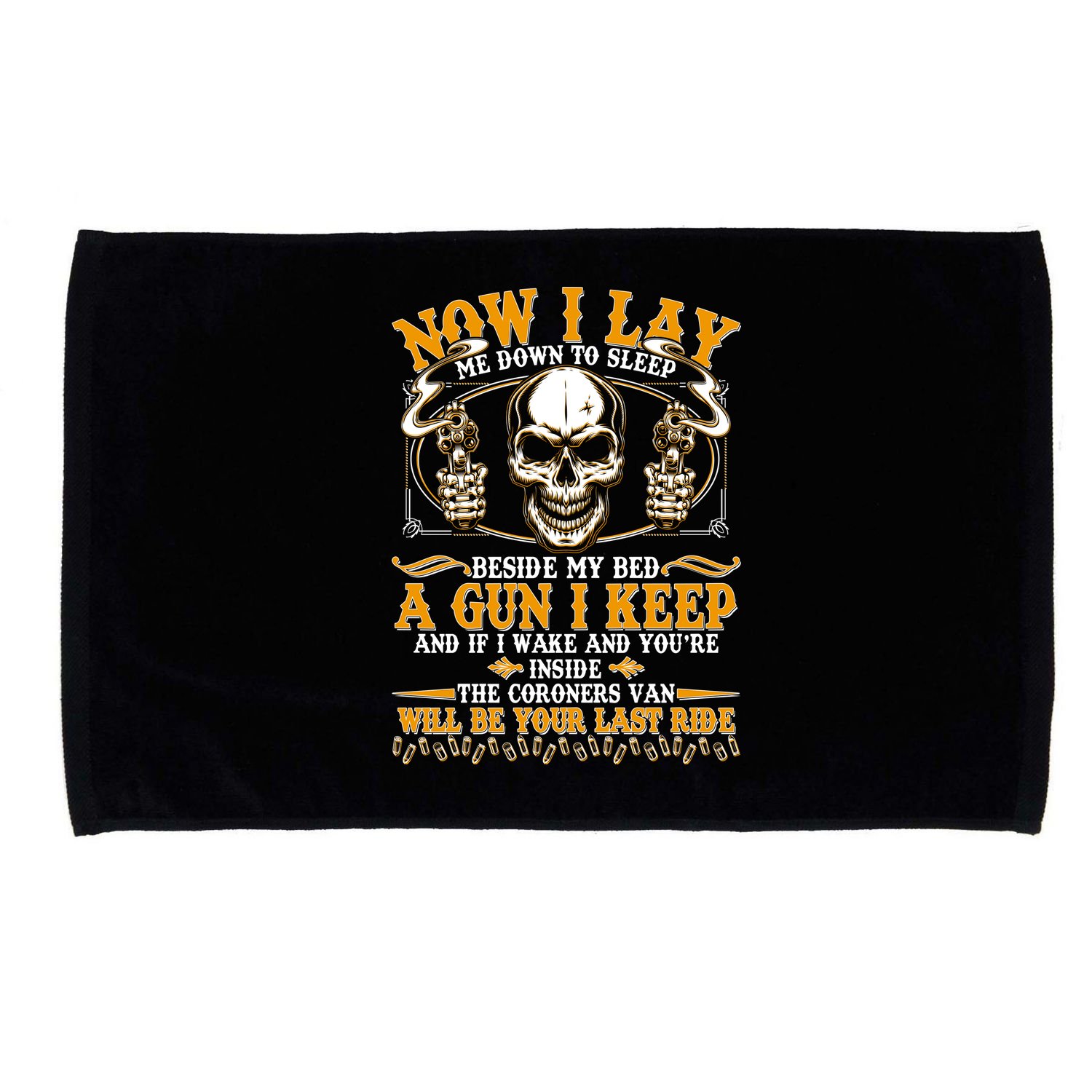 Now I Lay Me Down To Sleep Gun Skull Microfiber Hand Towel