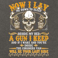 Now I Lay Me Down To Sleep Gun Skull Cotton Canvas Backpack
