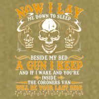 Now I Lay Me Down To Sleep Gun Skull Garment-Dyed Women's Muscle Tee