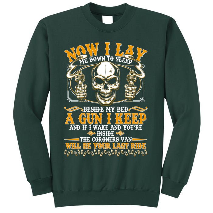 Now I Lay Me Down To Sleep Gun Skull Sweatshirt