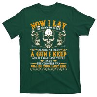 Now I Lay Me Down To Sleep Gun Skull T-Shirt