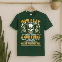 Now I Lay Me Down To Sleep Gun Skull T-Shirt