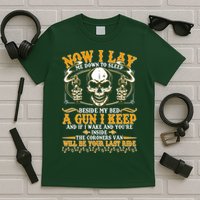 Now I Lay Me Down To Sleep Gun Skull T-Shirt