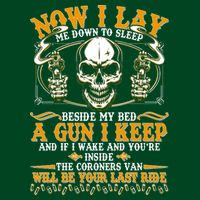 Now I Lay Me Down To Sleep Gun Skull T-Shirt