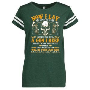 Now I Lay Me Down To Sleep Gun Skull Enza Ladies Jersey Football T-Shirt