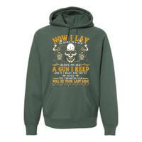 Now I Lay Me Down To Sleep Gun Skull Premium Hoodie